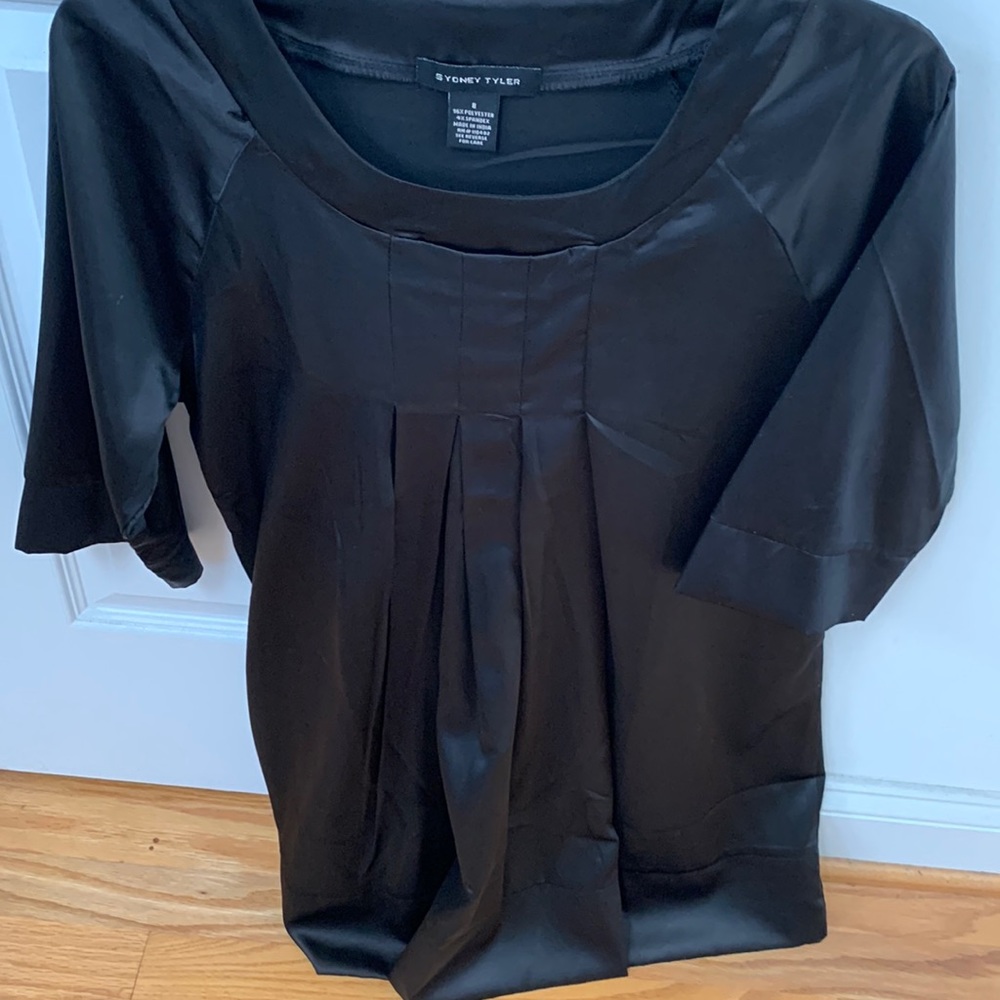 Mini little black dress Sidney Tyler size 8 black satin sheath never worn